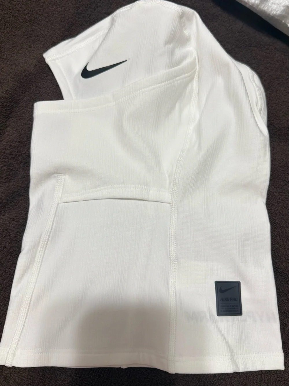 Nike Therma-FIT Hooded Football Ski Mask - White with Black Swoosh